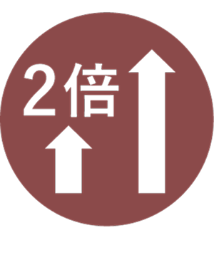 室内空間の高さは約2倍